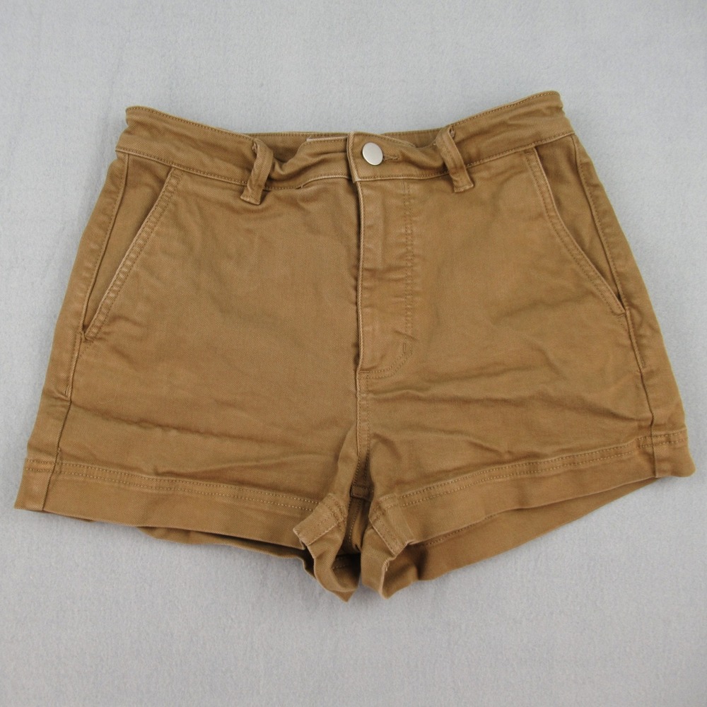 Everlane Chino Shorts Women 4 Brown High Rise Stretch Twill Pocketed